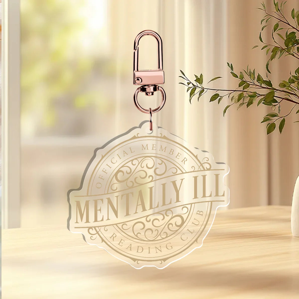 Mentally Ill Reading Club Acrylic Keychain