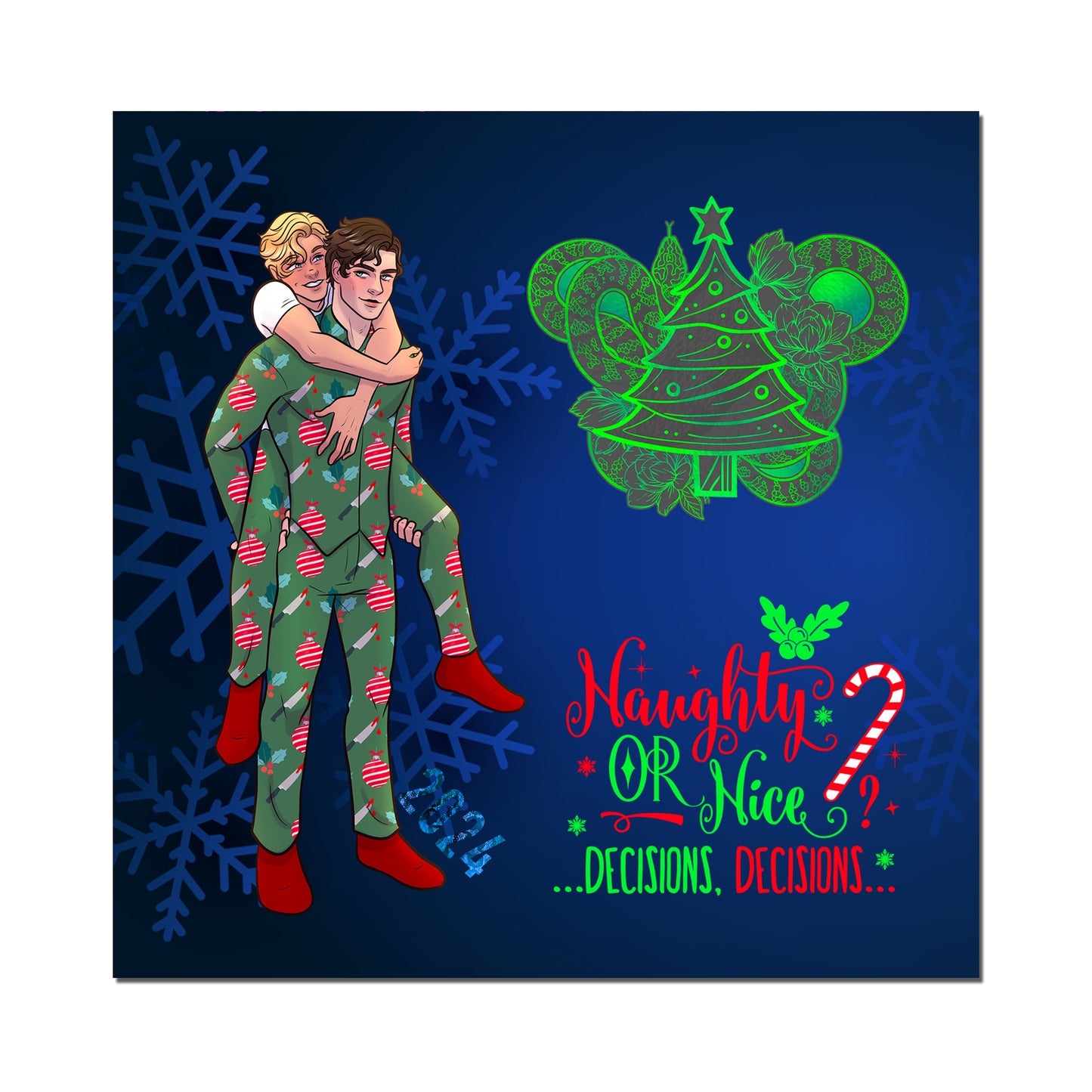 2024 Necessary Evils Christmas Acrylic Standee (Featuring Dimitri and Arlo)