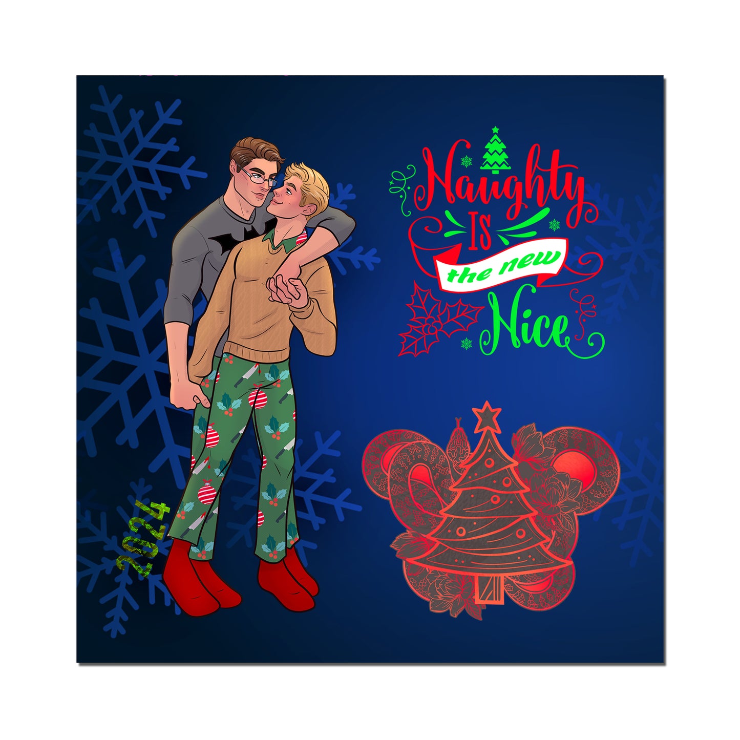 2024 Necessary Evils Christmas Acrylic Standee (Featuring August and Lucas)