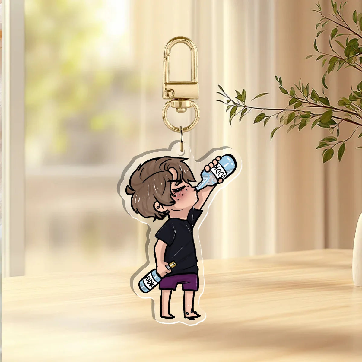 Noah (with his Emotional Support Vodka) Acrylic Keychain