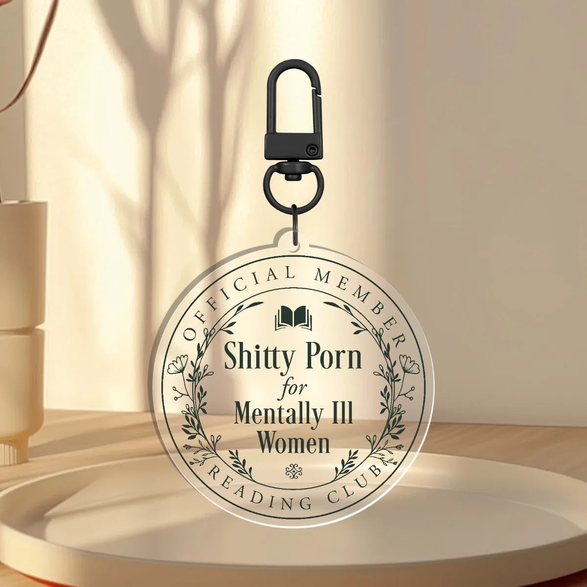 Shitty Porn for Mentally Ill Women Reading Club Acrylic Keychain