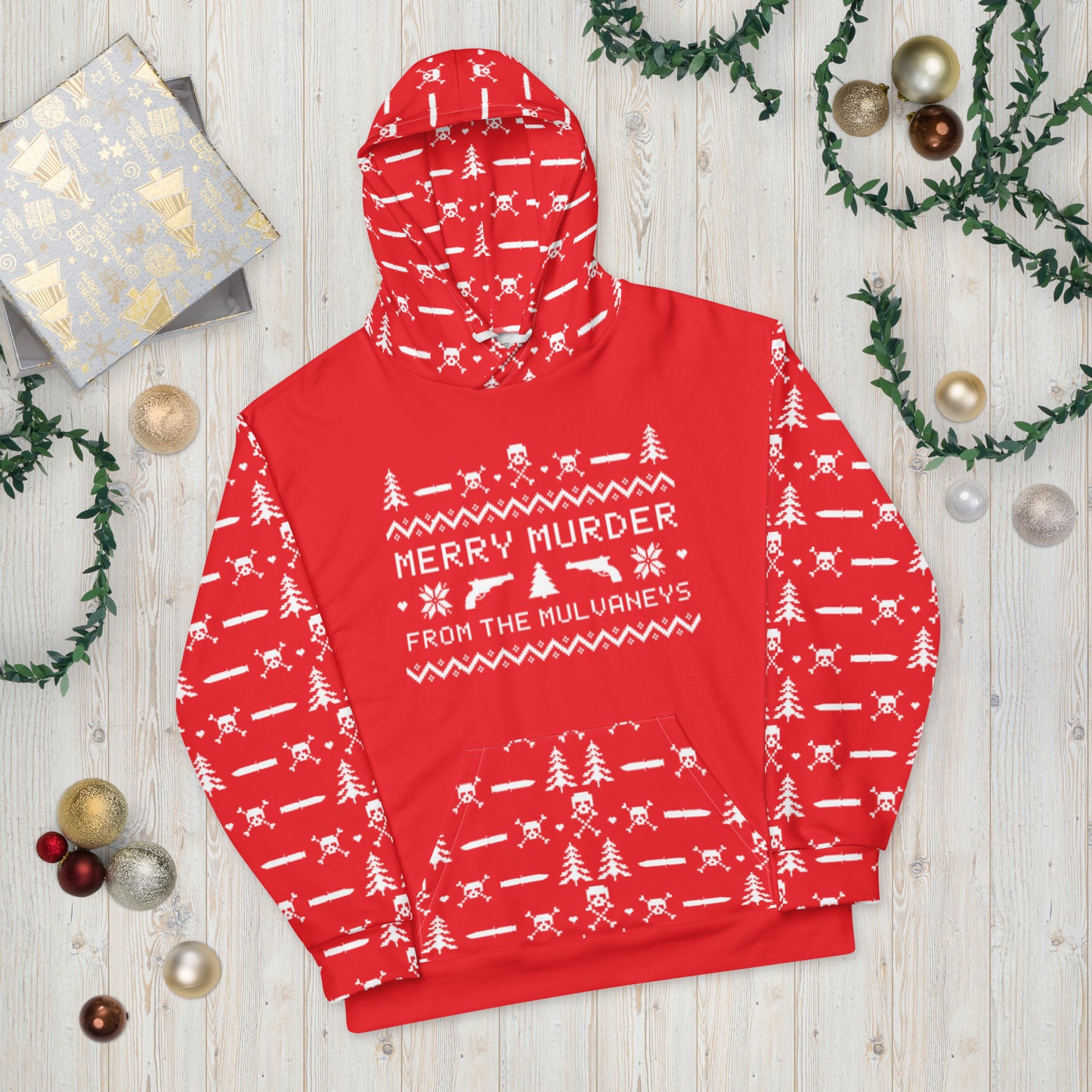 "Merry Murder" Unisex Hoodie (Red)