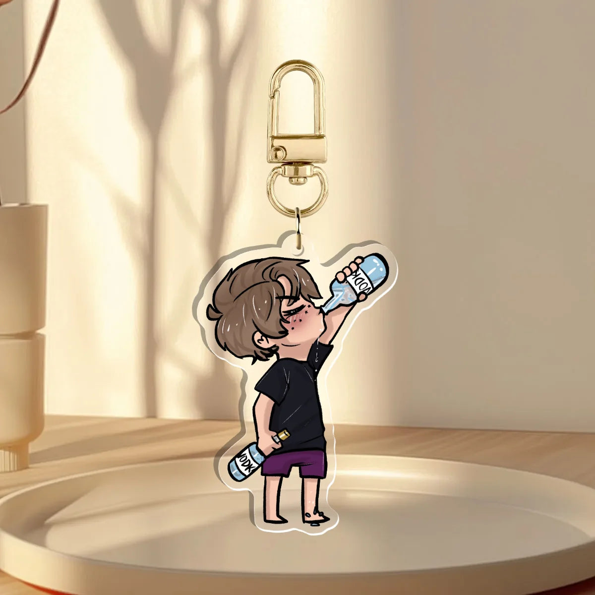 Noah (with his Emotional Support Vodka) Acrylic Keychain