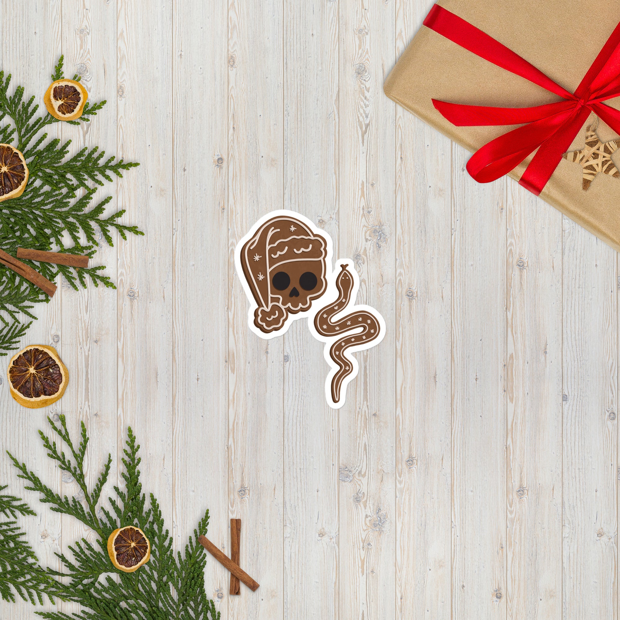 Gingerbread Skull & Snake Sticker – Onley James