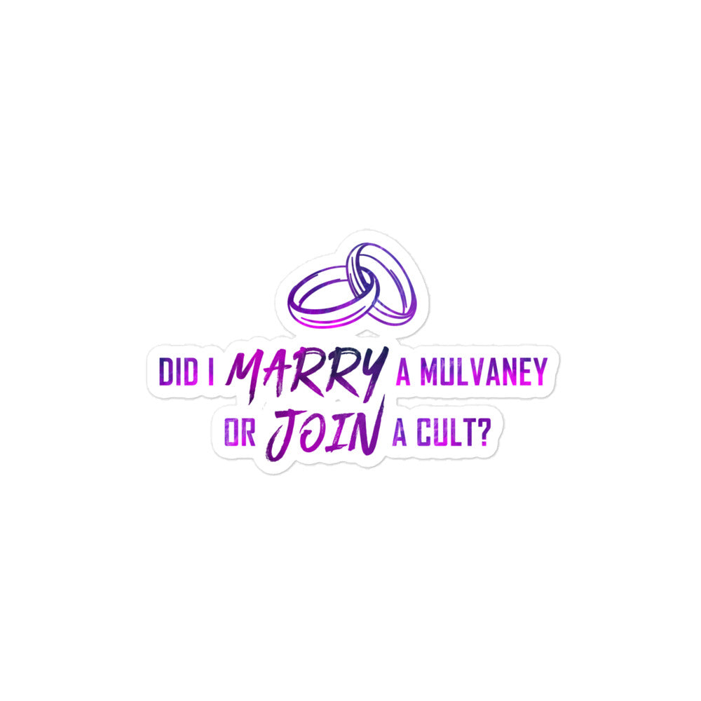 "Marry or Cult?" Sticker