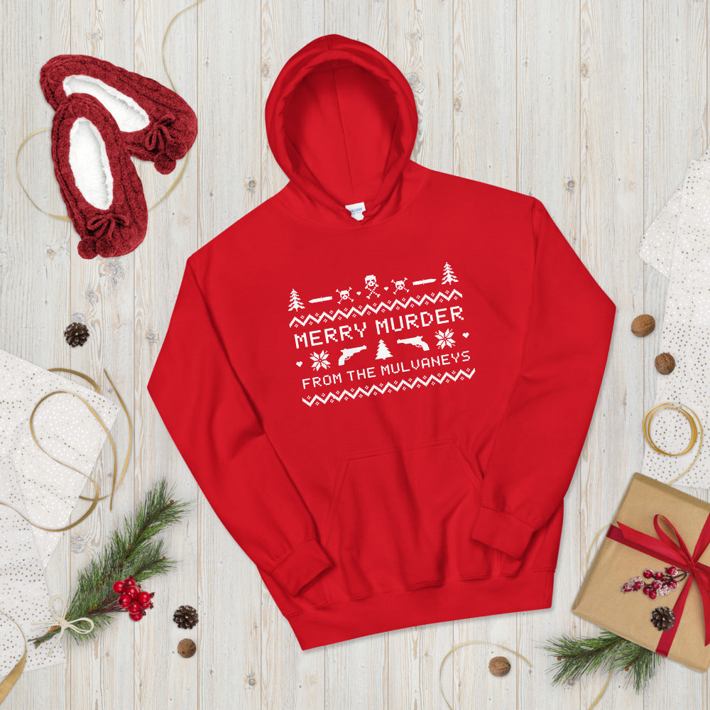 "Merry Murder from the Mulvaneys" Unisex Holiday Hoodie